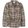 The Children’s Place Girls Long Sleeve Plaid Twill Tie Front Button Down Shirt(Mint Green Plaid)