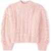 The Children’s Place Girls’ Long Sleeve Pullover Cable Knit Sweater(Primrose Ribbon)