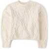 The Children’s Place Girls’ Long Sleeve Pullover Cable Knit Sweater(White Daisy)