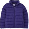 The Children’s Place Girls’ Medium Weight Wind-Resistant, Water-Resistant Puffer Jacket(Deep Purple)