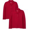 The Children’s Place Girls’ Multipack Long Sleeve Ruffle Pique Polos(Ruby 2-pack)