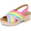 The Children’s Place Girl’s Open Toe Low Heel Clog Sandals(Rainbow Multi)
