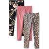 The Children’s Place Girls’ Printed Leggings 2-Pack(Floral/Mauve/Gray 3-pack)
