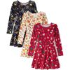 The Children’s Place Girls Printed Skater Dress, Long Sleeve(Ghosts/Pumpkins/Candy Canes)