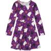 The Children’s Place Girls Printed Skater Dress, Long Sleeve(Purple Ghost Pumpkin Black Cat)