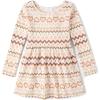 The Children’s Place Girls Printed Skater Dress, Long Sleeve(Sierra Tan)