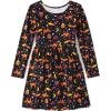 The Children’s Place Girls Printed Skater Dress, Long Sleeve(Spooky Doodle)