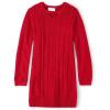The Children’s Place Girls Puff Sleeve Dress, Long Sleeve(Cable Knit Red)