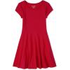 The Children’s Place Girls’ Short Sleeve Basic Skater Dress 2 Pack(Ruby 1-pack)