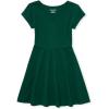 The Children’s Place Girls’ Short Sleeve Basic Skater Dress 2 Pack(Spruce Green Single)