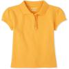 The Children’s Place Girls Short Sleeve Ruffle Pique Polo(Yellow Pencil)