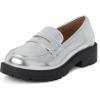 The Children’s Place Girls’ Slip-On Loafer(Silver Platform)