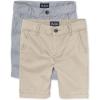 The Children’s Place Stretch Chino Shorts(Fin Gray/Sandwash 2-pack)