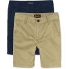 The Children’s Place Stretch Chino Shorts(Flax/New Navy 2-pack)