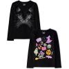 The Children’s Place Unisex-Child All Holidays,Birthdays Long Sleeve Graphic T-Shirts,2 Pack(Cat/Spooky Doodle)