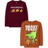 The Children’s Place Unisex-Child All Holidays,Birthdays Long Sleeve Graphic T-Shirts,2 Pack(Thankful Icons/Beast Feast)