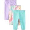 The Children’s Place and Toddler Capri Leggings, Multipacks(Purple Ribbon 3-pack)