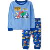The Children’s Place baby boys Button Long Sleeve Top and Pants Snug Fit 100% Cotton 2 Piece Pajama Set(Blue Construction)