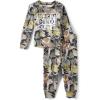 The Children’s Place baby boys Button Long Sleeve Top and Pants Snug Fit 100% Cotton 2 Piece Pajama Set(Dino Heads)