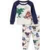 The Children’s Place baby boys Button Long Sleeve Top and Pants Snug Fit 100% Cotton 2 Piece Pajama Set(Dino Sketches)