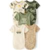 The Children’s Place baby-boys And Newborn Short Sleeve Bodysuits, Multipacks(Safari 5-pack)