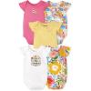 The Children’s Place baby-boys And Newborn Short Sleeve Bodysuits, Multipacks(Summer Floral 5-pack)