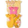 The Children’s Place baby-boys And Newborn Short Sleeve Bodysuits, Multipacks(Yellow Floral 5-pack)