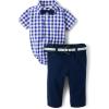 The Children’s Place baby-boys And Newborn Short Sleeve Button Down Shirt and Shorts 2 Piece Outfit Set(Renew Blue Check)