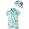 The Children’s Place baby-boys And Newborn Woven Plaid Romper and Hat 2-piece Set(Cosmos Floral)
