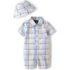 The Children’s Place baby-boys And Newborn Woven Plaid Romper and Hat 2-piece Set(Multi Check Plaid)