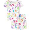 The Children’s Place baby-girls And Newborn 100% Cotton Short Sleeve Top and Shorts 2 Piece Pajama Set(Candy Print)