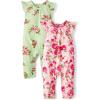 The Children’s Place baby-girls And Newborn Sleeveless Pant Romper Playwear Outfit(Floral 2-pack)