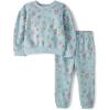 The Children’s Place baby-girls And Toddler Long Sleeve Active Shirt and Pant, 2 Piece Outfit(Dusky Blue Floral)