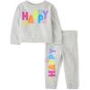 The Children’s Place baby-girls And Toddler Long Sleeve Active Shirt and Pant, 2 Piece Outfit(Happy)