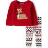 The Children’s Place baby-girls And Toddler Long Sleeve Active Shirt and Pant, 2 Piece Outfit(Holiday Reindeer Sherpa)