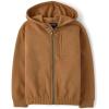 The Children’s Place boys Active Long Sleeve Hooded Full Zip Front Sweatshirt(Roasted Nuts)