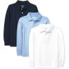 The Children’s Place boys Long Sleeve Pique Polo,multipacks(Nautico/Brook/White 3-pack)