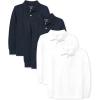 The Children’s Place boys Long Sleeve Pique Polo,multipacks(Nautico/White 4-pack)