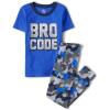 The Children’s Place boys Short Sleeve Top and Shorts Snug Fit 100% Cotton 2 Piece Pajama Set(Bro Code)