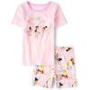 The Children’s Place girls 100% Cotton Short Sleeve Top and Shorts,2 Piece Pajama Set(Dancer Pink)