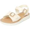 The Children’s Place girls Baby Girls and Toddler Platform Sandals With Adjustable Ankle Strap(White Flatform)