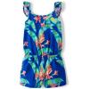 The Children’s Place girls Casual Sleeveless Shorts Romper(Renew Blue Tropical)
