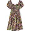 The Children’s Place girls Floral Smocked Babydoll Dress(Eucalyptus Leaf)