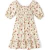 The Children’s Place girls Floral Smocked Babydoll Dress(White Daisy Smocked)