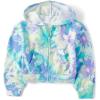 The Children’s Place girls Long Sleeve Hooded Fleece Full Zip Up(Green Glow Tie Dye)