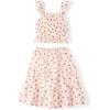 The Children’s Place girls Smocked Top and Skirt 2 Piece Set(Simply White)