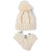 The Children’s Place girls Winter Hat and Mittens Cold Weather Set(Oatmeal Cable Set)
