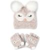 The Children’s Place girls Winter Hat and Mittens Cold Weather Set(Owl Set)