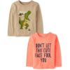 The Children’s Place,Baby Boys,and Toddler Assorted Everyday Long Sleeve Graphic T-Shirts(Cute Fool You/Dino)