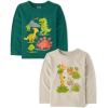 The Children’s Place,Baby Boys,and Toddler Assorted Everyday Long Sleeve Graphic T-Shirts(Dino/Jungle Animals)